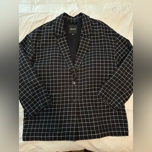Madewell Black and White Checkered Blazer